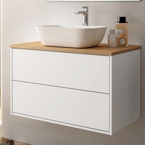 THE BATH POINT Mueble de Baño con Lavabo Star Top, Blanco Mate, Ancho de 60 cm