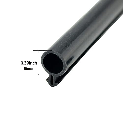 jackfru 10m Fensterdichtung O-Typ, dichtung Tür Balkon Dichtungsband Oberlicht Scheibe Luftzugstopper Fenster Kunststofffensterdichtungen (Schwarz-10mm)