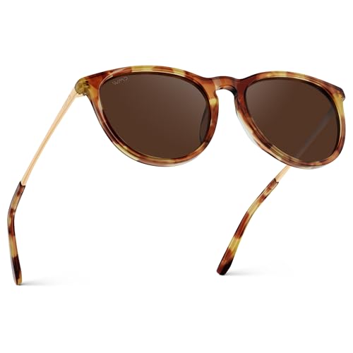 Image of WearMe Pro Round Polarized Sunglasses for Women - UV400 Protection, Lightweight Frame, Vintage Retro Style