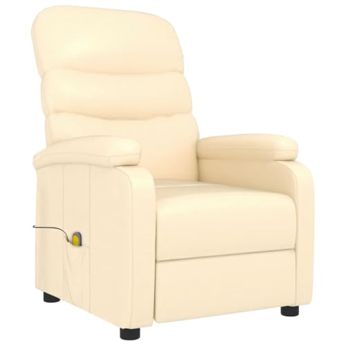 vidaXL Massagesessel Creme Kunstleder