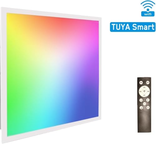 4 Pack 2x2 FT LED RGBW 5000K Multicolor Flat Panel, Light Remote & App Controlled 40W 4400lm Color Changing LED Panel Light Smart Wi-Fi Drop Ceiling Light with Alexa/Google Assistant - Image 5