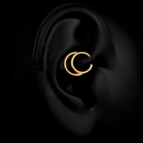 ZMANYIJEW 16G Minimalist Lines Septum Rings Stacked Gold Septum Ring Septums Clicker Nose Ring Piercing for Women Men4