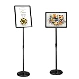 Floor Sign Stand Adjustable Pedestal Sign Holder Stand, Poster Stand Aluminum Snap Open Frame for 8.5X11 Inches with Heavy Round Base, Both Vertical and Horizontal Sign Displayed (8.5x11inches)