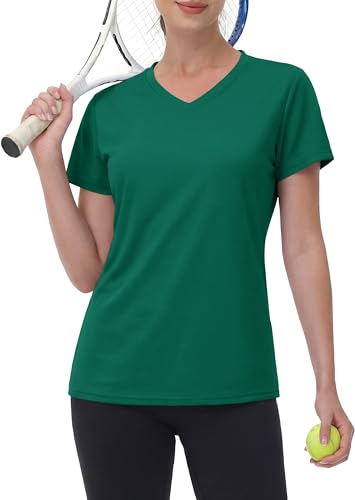 Image of MAGCOMSEN Women's Short Sleeve T-Shirt Quick Dry Athletic Tee Shirt Running Workout Yoga Top Tee Performance Shirts