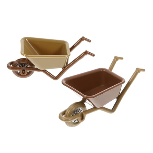 LIOOBO 2Pcs Miniature Cart Model Realistic Simulation Cart for Home Office and Garden Decoration Material Mini Landscape Wagon for Creative Displays