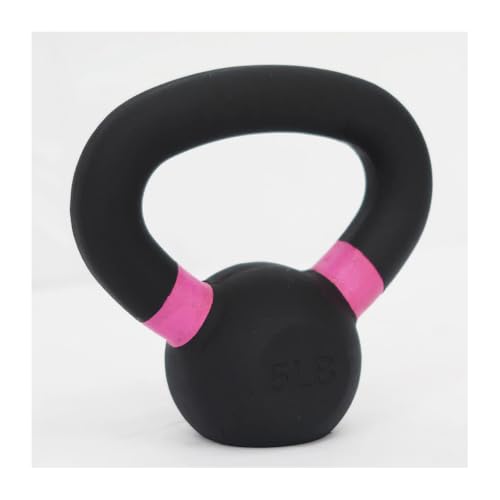 Farmer Boy Fitness Cast Iron Kettlebell with Color Rings Strength Training Weight for Home and Commercial Gym (5 LB)