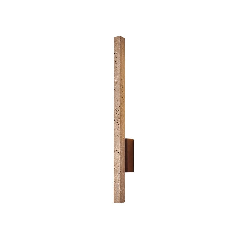 Aplique De Pared Largo Lineal WabiSabi Piedra Travertino Natural Lampara De Pared Minimalista Luz De Pared LED 55cm/90cm Iluminacion Para Dormitorio Salon Pasillo Hotel Cafe(Rectangle 90cm)