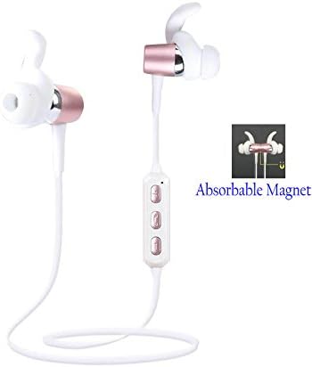 Bluetooth 4.1 Wireless Sport Magnetic Earphones High Quality Stereo Headset in ear Handsfree Headphones Earphones With Mic For iPhone iPad Samsung Huawei HTC and other smart phones, Tablets(Gold)