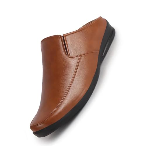 Image of FAUSTO Men Formal Back Open Memory Cushioned Insole Slip On Shoes | Office, Meetings, Event Slip Ons with Comfort All Day Long | Semi Formal Outfit Shoe, Anti Skid Rubber Sole