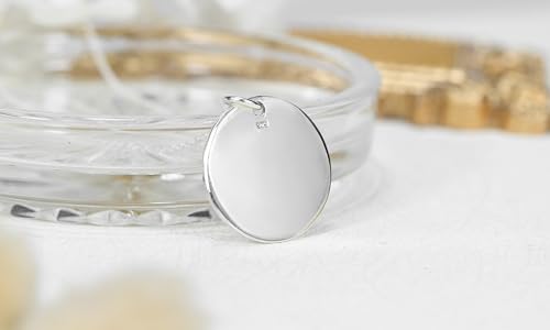 AeraVida 22mm .925 Sterling Silver Round Engravable Necklace | Customizable Silver Necklace for Women and Men | Sterling Silver Personalized Jewelry3