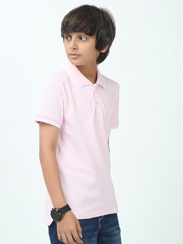Image of Cotton Polo T-Shirt for Kids Boys Girls Half Sleeve, Regular Fit Tees for Boys Collared Casual Tshirts | Soft & Breathable Biowash Fabric | Half Sleeve