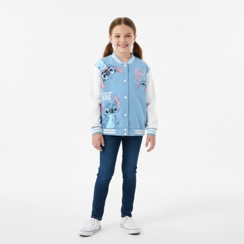 Image of Disney Lilo & Stitch Girls Letterman Varsity Bomber Jacket for Big Kids