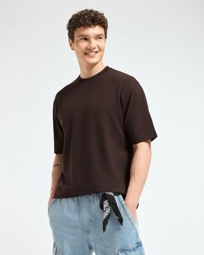 Image of Wellbi Bamboo Oversized Half Sleeve T-Shirt for Men | Naturally Antibacterial & Eco-Friendly | Breathable Organic Bamboo Cotton Blend | Moisture-Wicking Sustainable Wear