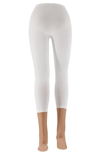 Franzoni Capri Summer Cotton, Leggings Donna In Cotone, Leggings Estivi Tempo Libero, Leggings Sportivi Al Polpaccio - Made In Italy (M, Bianco) - 5