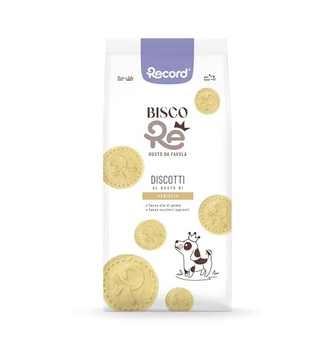 Record - BiscoRe Biscotti per Cani Vaniglia, formato da 1kg. Snack Croccanti e Naturali, Cotti al Forno, Senza Conservanti né Olio di Palma, Leggeri, Digeribili e Gustosi
