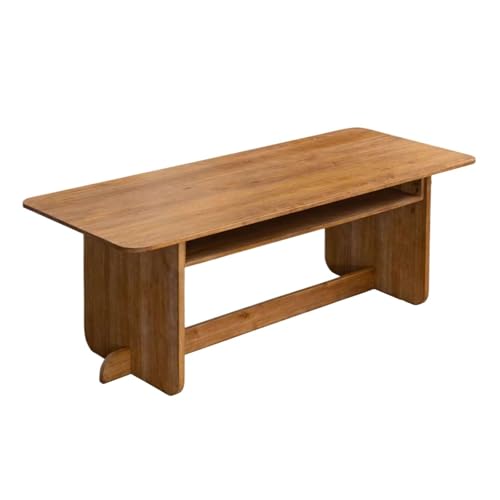 XHURWDZ643KM Escritorio de Madera Maciza con estantes Abiertos, Escritorio Rectangular Vinage con Almacenamiento(L)