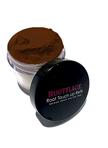 Rootflage Temporary Root Touch Up (Medium Brown) Refill Jar, Hair Filler, Hair Concealer