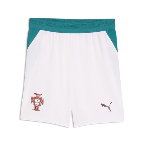 PUMA Unisex-Child FA Portugal Shorts Replica, White-Green Lagoon SS26,