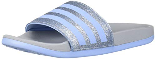 adidas Unisex-Kid's Adilette Comfort K Slide, Glow Blue/Glow Blue/Grey, 4 Medium US Little