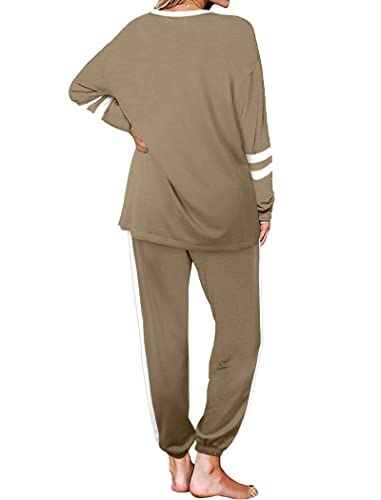 Image of Aloodor Sweatsuit for Women 2 Piece Outfits for Womens Crewneck Sweatshirts Pullover