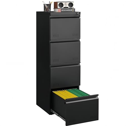 Metal 4-Drawer Locking File Cabinet for Office