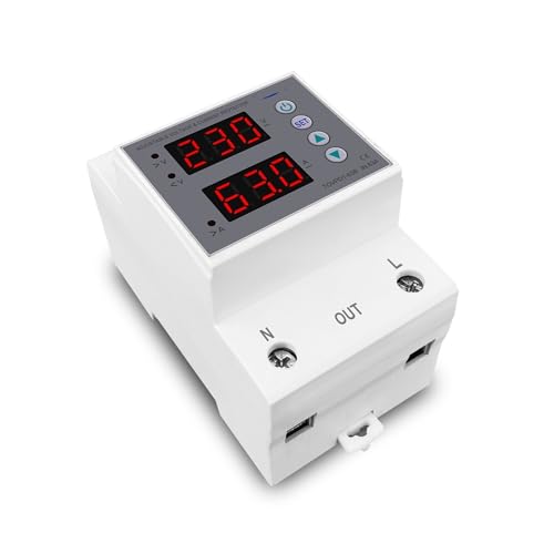 Monitor corriente ajustable 63A 230V con relé protector de sobretensión y subtensión DIN 4
