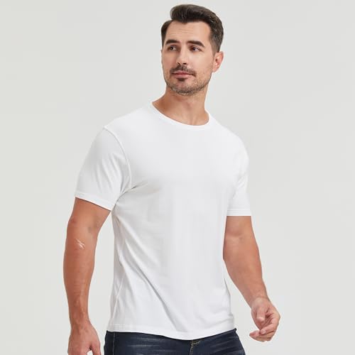 Image of netdraw Men's Ultra Soft Bamboo Viscose Cotton T-Shirt S-3XL | Moisture Wicking, Lightweight, Cool-Touch, Everyday Casual, Lounge, Sleep & Undershirt