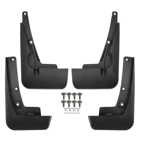 Image of Motoforti Car Mud Flaps, Splash Guards, for Toyota Highlander Sport 2020-2023, Plastci, with Screw, Black, 1 Set