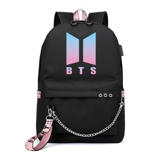 Kixnor B-TS Backpack Travel Daypack for Girls, Black