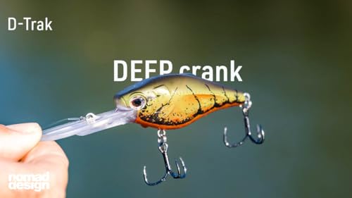 Nomad Design D-Trak 80 Deep Crank Floating, BKK EWG Spear Hooks FR 3-1/4\" - 1-1/4 Oz, BKK Spear EWG Wide Gap 1X Trebles - Chartreuse Blue Back