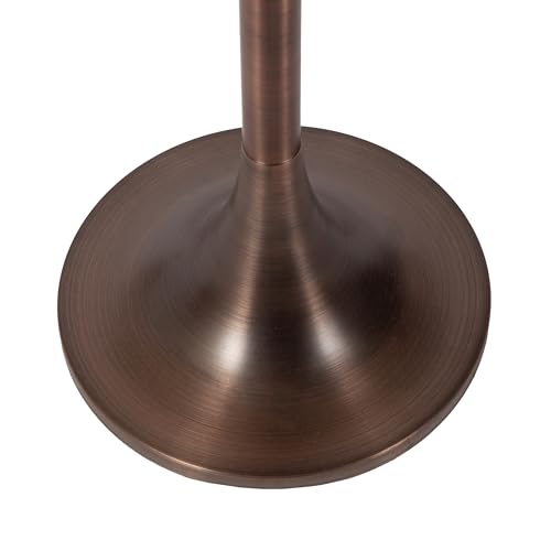 Kate and Laurel Baronet Glam Marble Round Drink Table, 10 x 10 x 22, Morchana Marble and Bronze, Marble Top Circle Pedestal Table for Use as a Mini Side Table or a Plant Stand Indoors by Kate and Laurel - Image 4