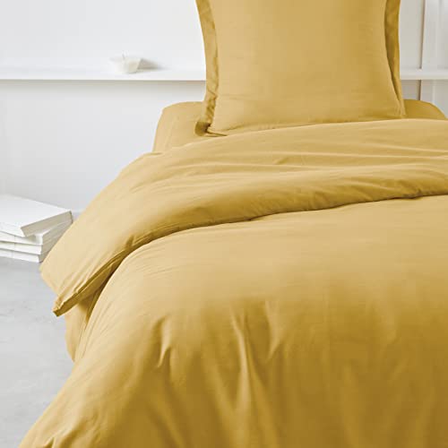 TODAY Cotton Duvet Cover 140 x 200 cm, Yellow, Jumeau