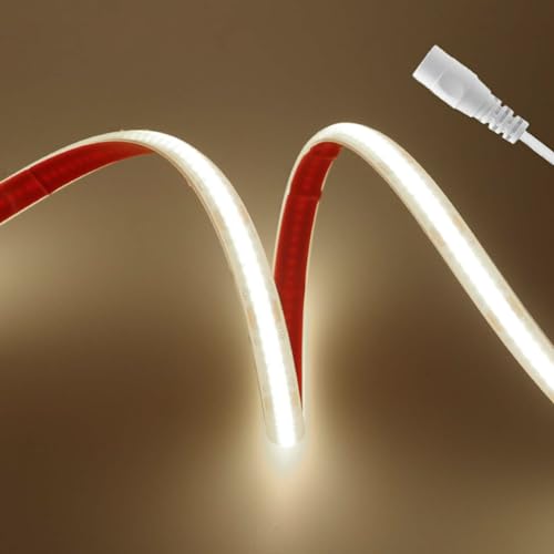 HEGEHE - Striscia LED COB 12V Autoadesiva, 320 LED/m Striscia LED FCOB Flessibile Impermeabile IP68, Progetti di Illuminazione per Interni ed Esterni [1m, Bianco Naturale 4000K]