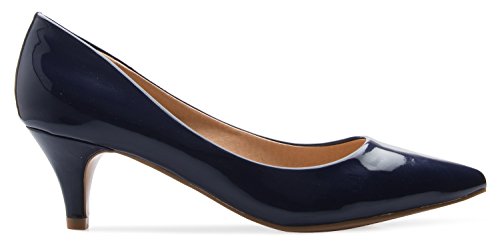 Olivia K Women's Classic D'Orsay Closed Toe Kitten Heel Pump - Casual, Comfort2