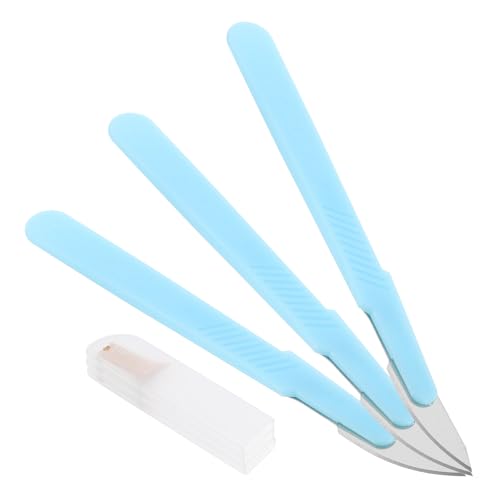 VERDANVERSE 3 Cortadores de Pan para Hornear Escala, Acero al Carbono, Color Azul, Set de 3 Piezas, Herramienta para Marcar y Cortar Masa, Adecuado para Panadería Casera y Cocina Profesional