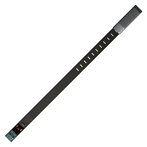 Bracelet USB 32 GB Keepo noir charbon avec plaque satinée