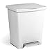 TATAY 1101401 Poubelle à Pédale 23 L Plastique Blanc 33,5 x 30 x 39 cm