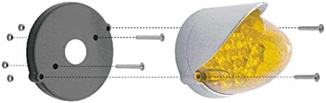 Miniatura 4 de United Pacific 37710 PB SS Soporte de filtro de aire delantero w8X 19 luces reflectoras LED y viseras - LED ámbarlente transparente
