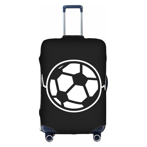 I Love Soccer Printed Luggage Cover Elastic, Washable, Universal Fit 18-32 Inch Travel Suitcase Cover Easy To Identify
