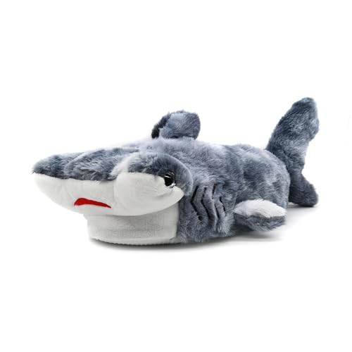 Friendly House Womens Fluffy Animal Slippers Novelty Shark Whale Fish Slippers for Women and Men(7-9 hammerhead shark)