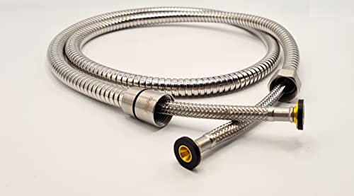 BbfStyle - Marque Française - Flexible de douche Universel - intérieur du flexible en Tuyau tressé - Anti-explosion - Anti-torsion - Diamètre raccords 1/2 - Longueur 150 cm - Finition Nickel Brossé -