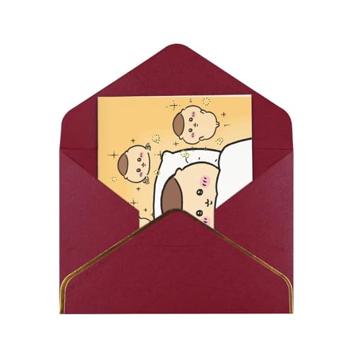 メッセージカード ちいかわ くりまんじゅう グリーティングカード かわいい 挨拶状 年賀状 感謝カード 金箔押し 封筒付き 多機能 レター用品 お誕生日 結婚式 記念日 職場 バレンタイン 人気 贈り物 プレゼント