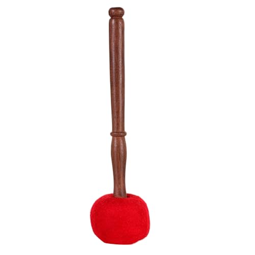 Mazo de cuenco tibetano de madera - giratorio envuelto en lana de madera de durazno hecho a mano | Batidor tibetano de curación con sonido para meditación, yoga, atención plena | Accesorio de