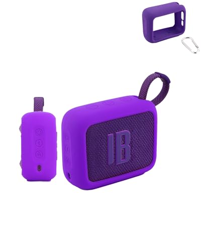Protective Silicone Cover for JBL Go 4 Portable Bluetooth Speakers - Shockproof, Dustproof, and Waterproof for Worry-Free Use Anywhere,Purple