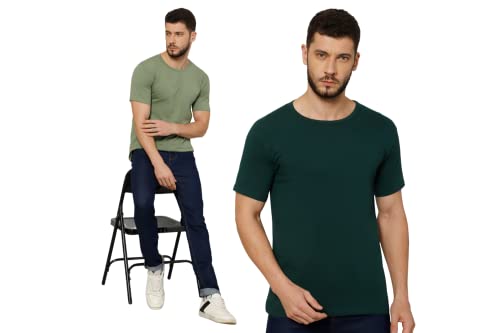 Image of T-Shirt for Men - 100% Cotton Casual T-Shirt | Half Sleeve, Round Neck 4 Way Stretch Fabric | Slim Fit T-Shirt