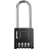 NOVLOCK Cadenas à code extérieur avec anse longue 7 cm – étanche et robuste, code 4 chiffr...