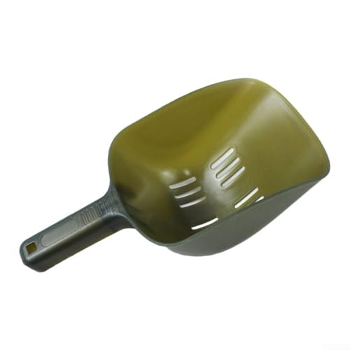 Lecreatekit Fishing Bait Shovel Drainage Tool, Fishing Bait Spoon Large Capacity Drainage Tool Filter Holes Groundbait Scatter Shovel(L#)