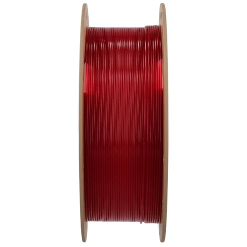 Image of Polymaker Panchroma Translucent PLA Filament 1.75mm, 1kg, Red | Neatly Wound, Semi Transparent PLA, Easy Print & Smooth Feeding, Compatible with Bambu Lab & Most 3D Printers