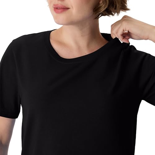 Image of Hanes Women's Perfect-T Crewneck T-Shirt, Lightweight Cotton Short Sleeve Tee for Women