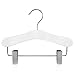 HANGERWORLD12 Childrens 25cm White Wooden Baby Toddler Coat Clothes Hangers with Trouser Skirt Clips